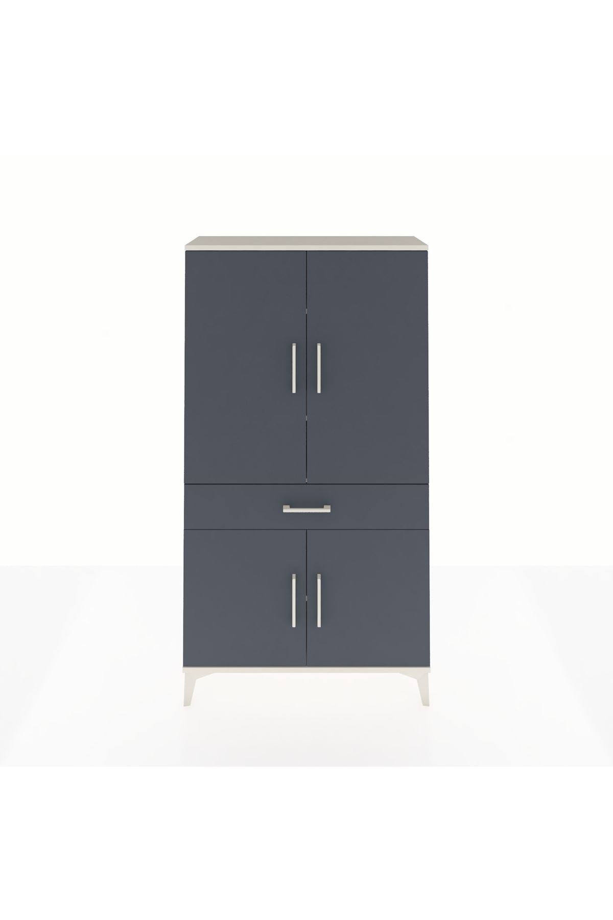 Arges Dolap 4 Raflı Tek Çekmeceli 4 Kapaklı 88x30x163 - S21M047V2A