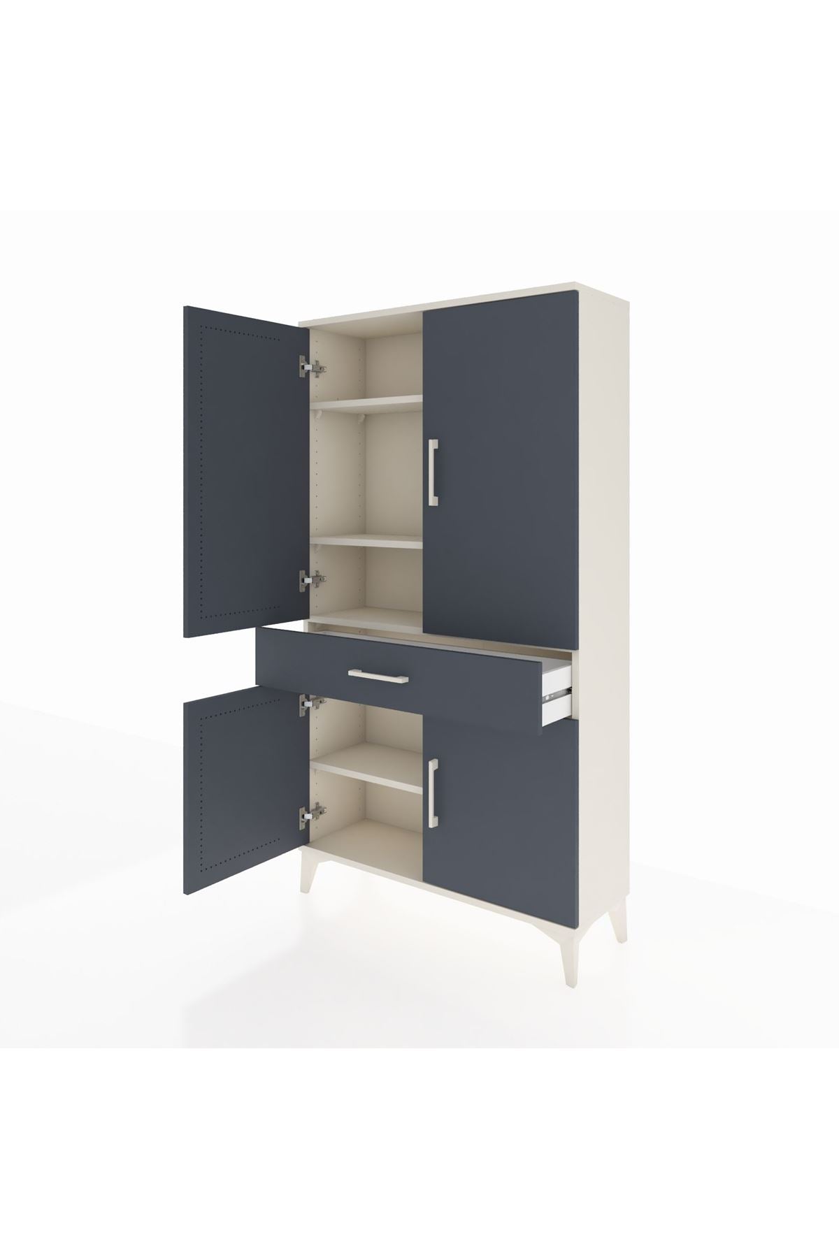 Arges Dolap 4 Raflı Tek Çekmeceli 4 Kapaklı 88x30x163 - S21M047V2A