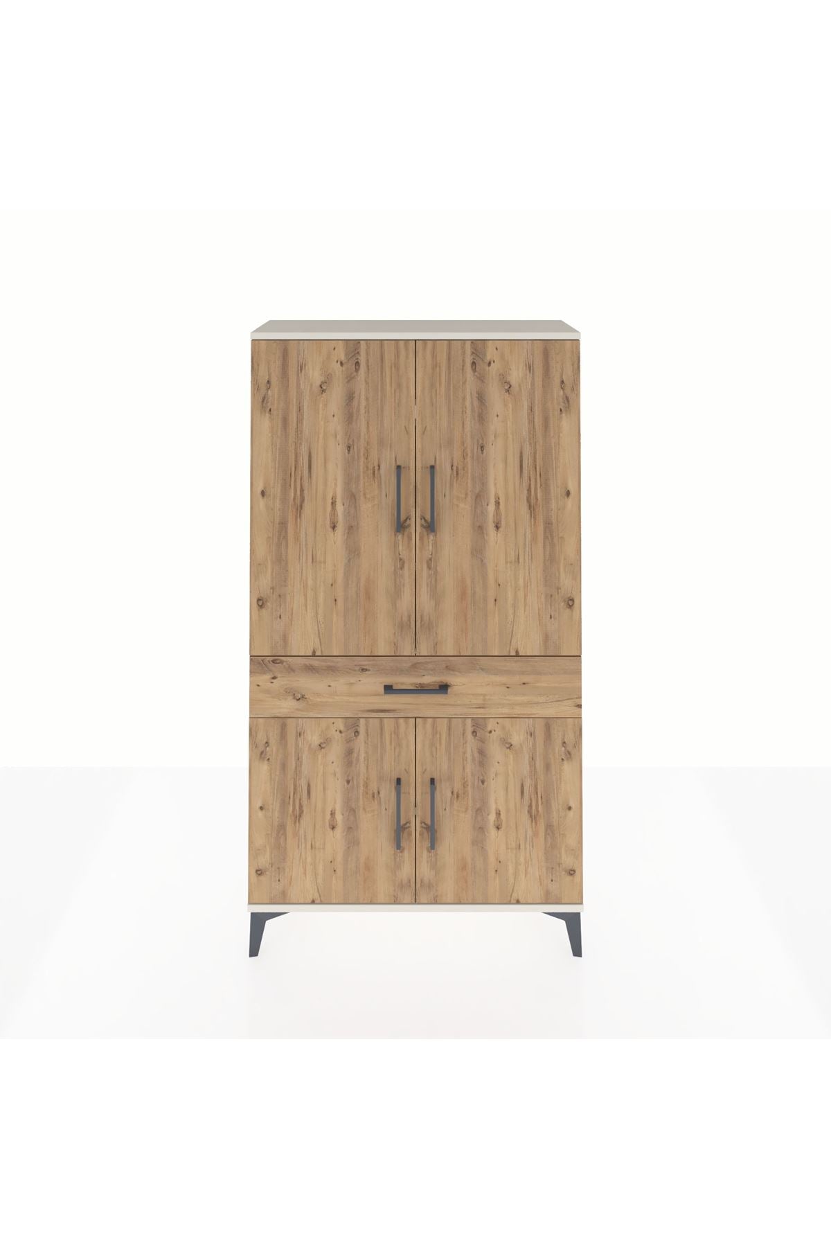Arges Dolap 4 Raflı Tek Çekmeceli 4 Kapaklı 88x30x163 - S21M047V3A