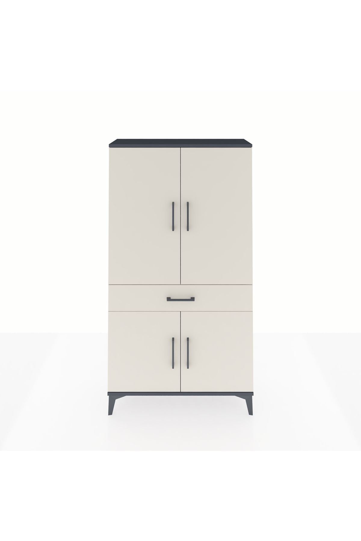 Arges Dolap 4 Raflı Tek Çekmeceli 4 Kapaklı 88x30x163 - S21M047V4A