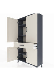 Arges Dolap 4 Raflı Tek Çekmeceli 4 Kapaklı 88x30x163 - S21M047V4A