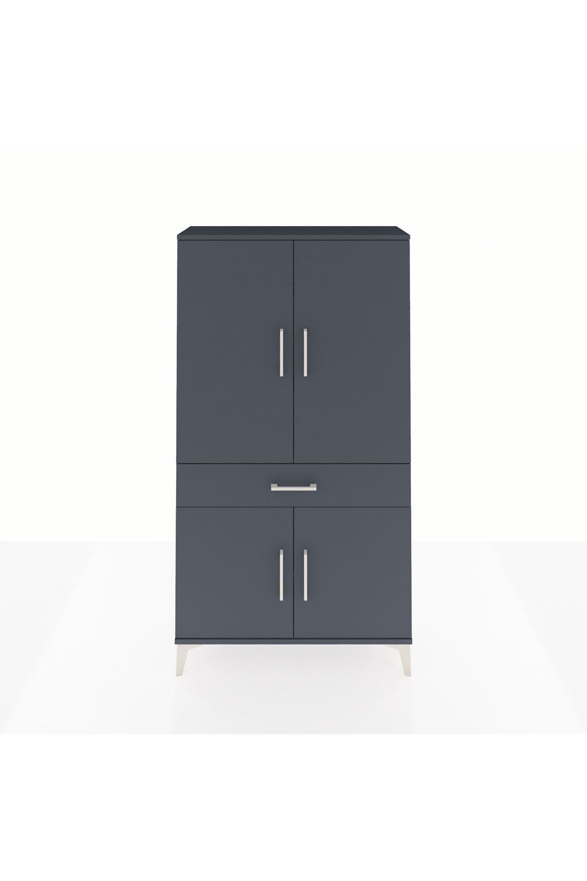 Arges Dolap 4 Raflı Tek Çekmeceli 4 Kapaklı 88x30x163 - S21M047V5A