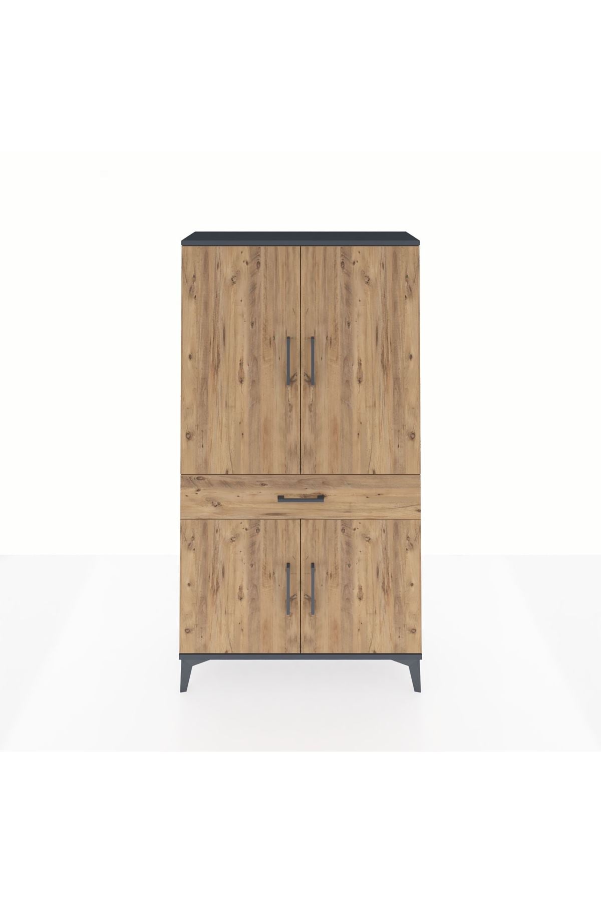 Arges Dolap 4 Raflı Tek Çekmeceli 4 Kapaklı 88x30x163 - S21M047V6A