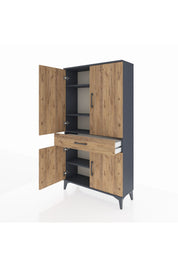 Arges Dolap 4 Raflı Tek Çekmeceli 4 Kapaklı 88x30x163 - S21M047V6A