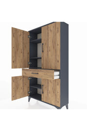 Arges Dolap 4 Raflı Tek Çekmeceli 4 Kapaklı 88x30x163 - S21M047V6A