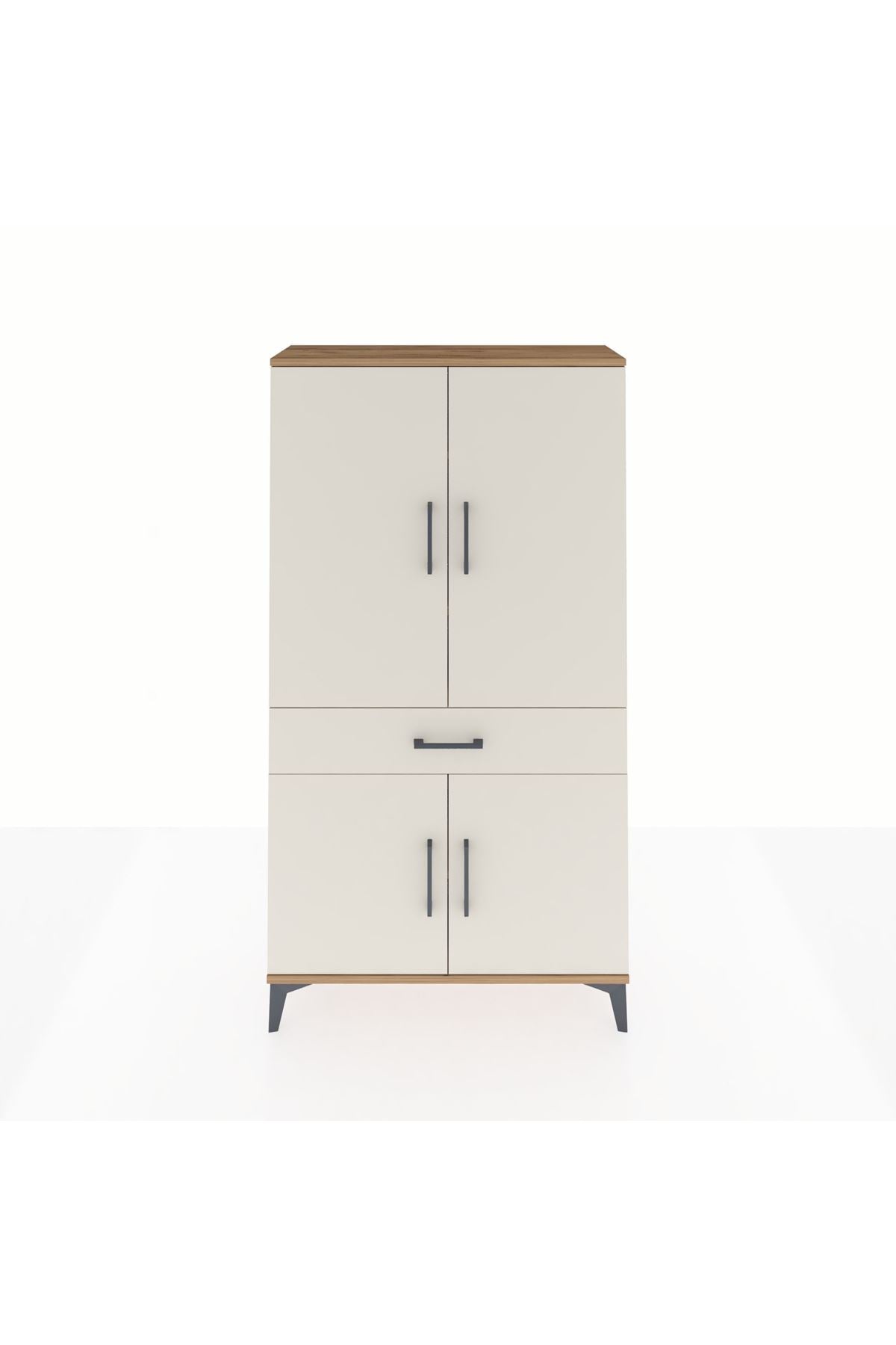 Arges Dolap 4 Raflı Tek Çekmeceli 4 Kapaklı 88x30x163 - S21M047V7A