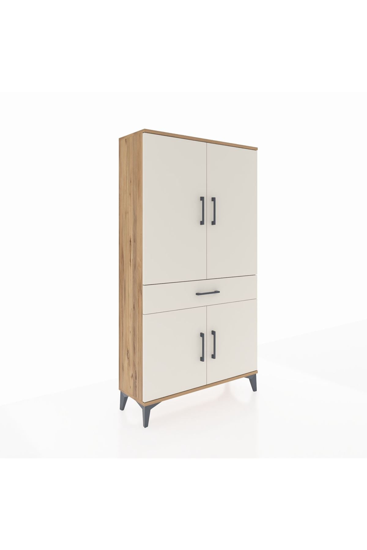 Arges Dolap 4 Raflı Tek Çekmeceli 4 Kapaklı 88x30x163 - S21M047V7A