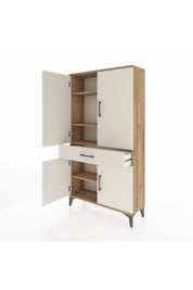 Arges Dolap 4 Raflı Tek Çekmeceli 4 Kapaklı 88x30x163 - S21M047V7A