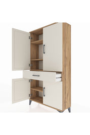 Arges Dolap 4 Raflı Tek Çekmeceli 4 Kapaklı 88x30x163 - S21M047V7A