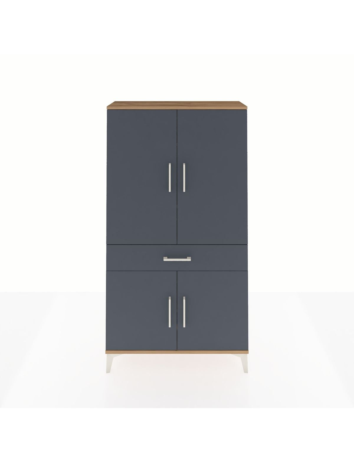 Arges Dolap 4 Raflı Tek Çekmeceli 4 Kapaklı 88x30x163 - S21M047V8A
