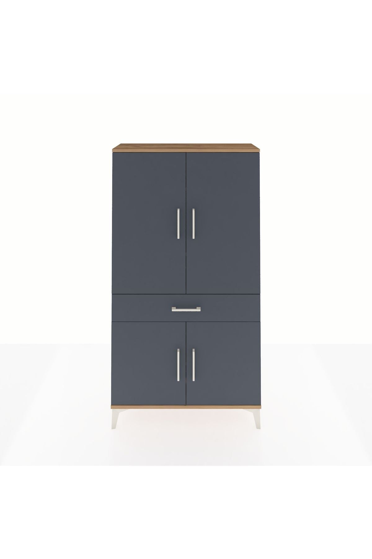 Arges Dolap 4 Raflı Tek Çekmeceli 4 Kapaklı 88x30x163 - S21M047V8A