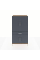 Arges Dolap 4 Raflı Tek Çekmeceli 4 Kapaklı 88x30x163