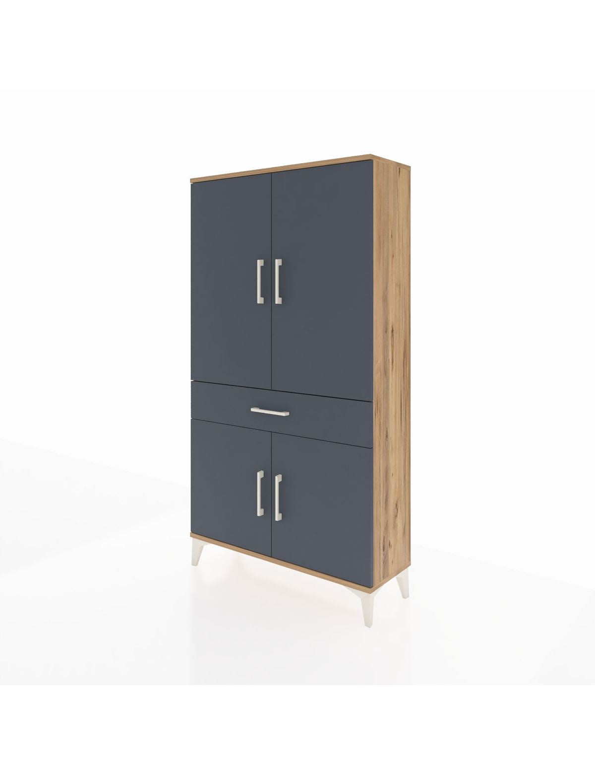 Arges Dolap 4 Raflı Tek Çekmeceli 4 Kapaklı 88x30x163 - S21M047V8A