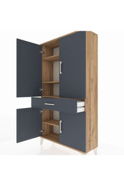 Arges Dolap 4 Raflı Tek Çekmeceli 4 Kapaklı 88x30x163 - S21M047V8A
