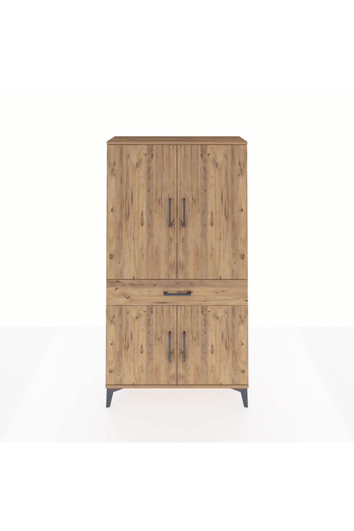 Arges Dolap 4 Raflı Tek Çekmeceli 4 Kapaklı 88x30x163 - S21M047V9A