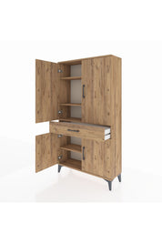 Arges Dolap 4 Raflı Tek Çekmeceli 4 Kapaklı 88x30x163 - S21M047V9A