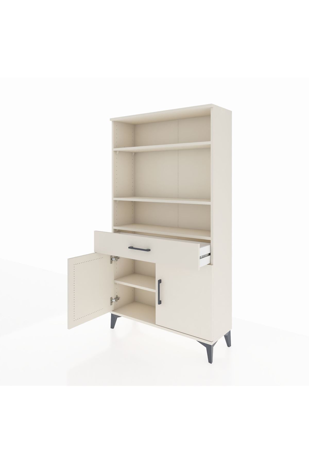 Arges Dolap 3 Raflı Tek Çekmeceli 2 Kapaklı 88x30x163 - S21M048V1A