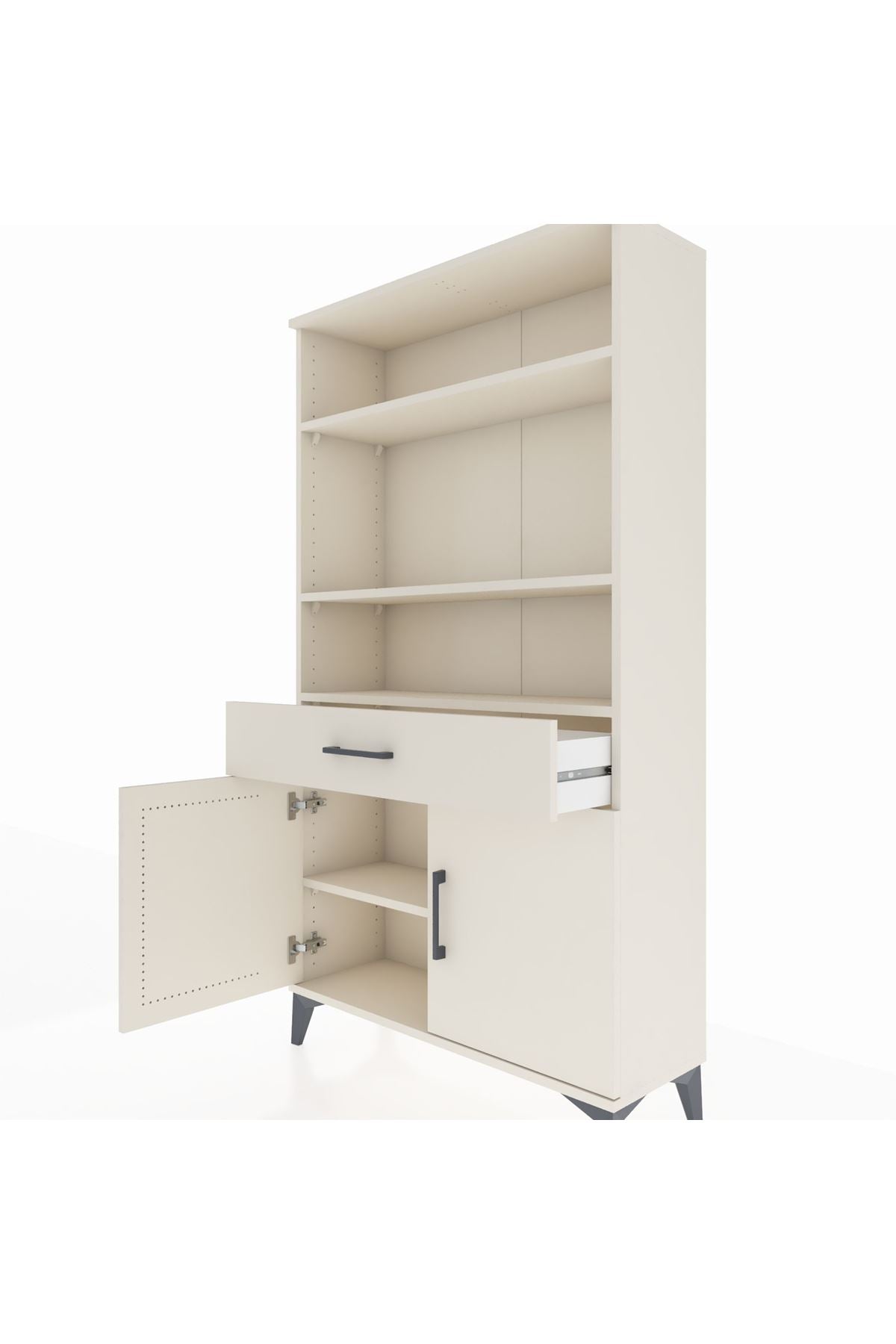 Arges Dolap 3 Raflı Tek Çekmeceli 2 Kapaklı 88x30x163 - S21M048V1A