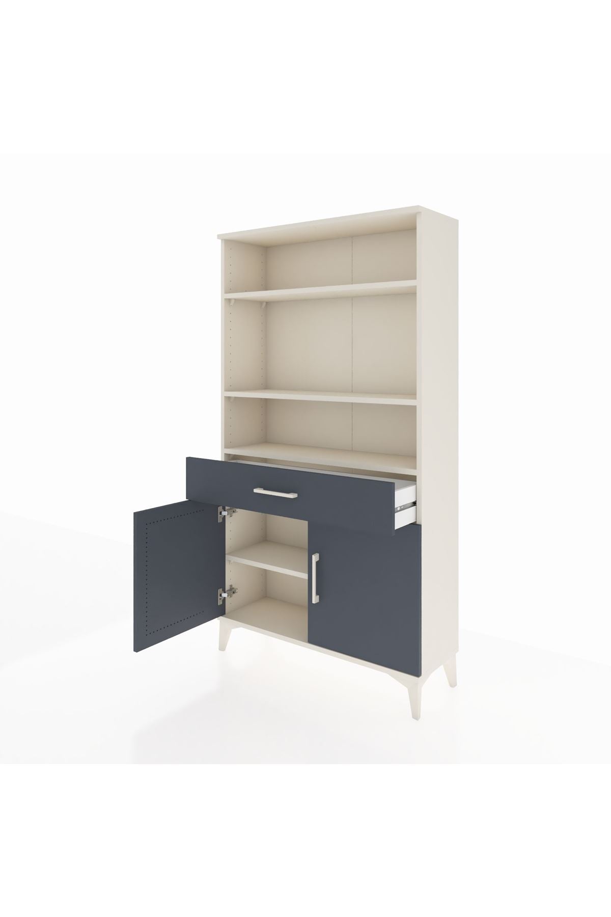 Arges Dolap 3 Raflı Tek Çekmeceli 2 Kapaklı 88x30x163 - S21M048V2A