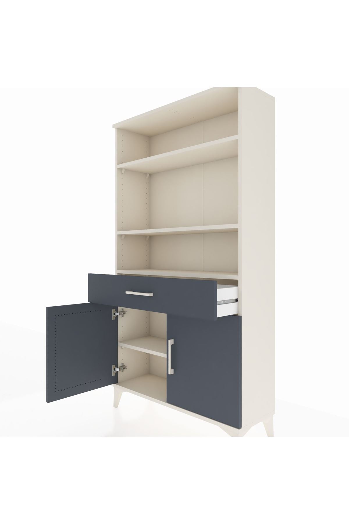 Arges Dolap 3 Raflı Tek Çekmeceli 2 Kapaklı 88x30x163 - S21M048V2A