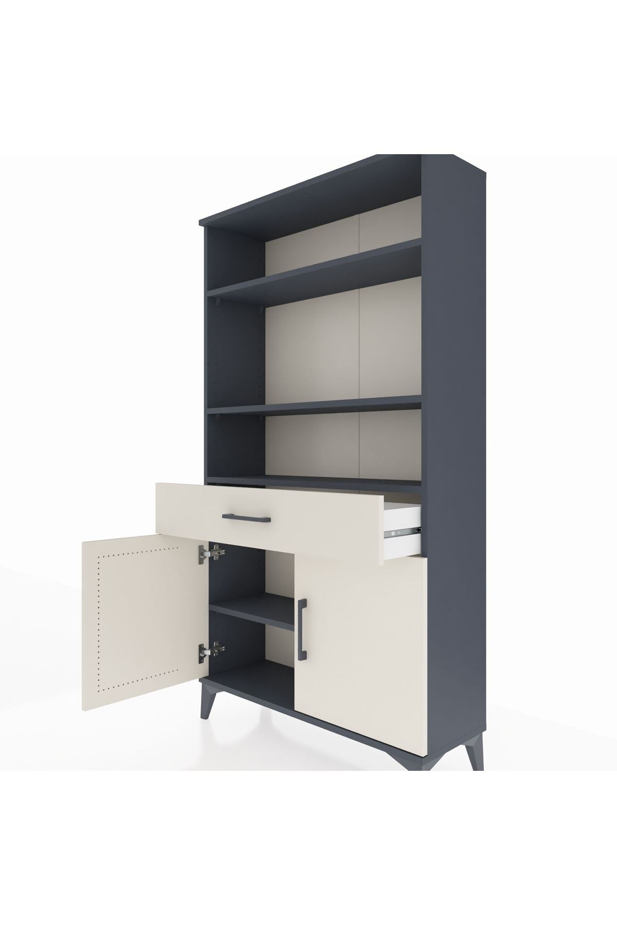 Arges Dolap 3 Raflı Tek Çekmeceli 2 Kapaklı 88x30x163 - S21M048V4A