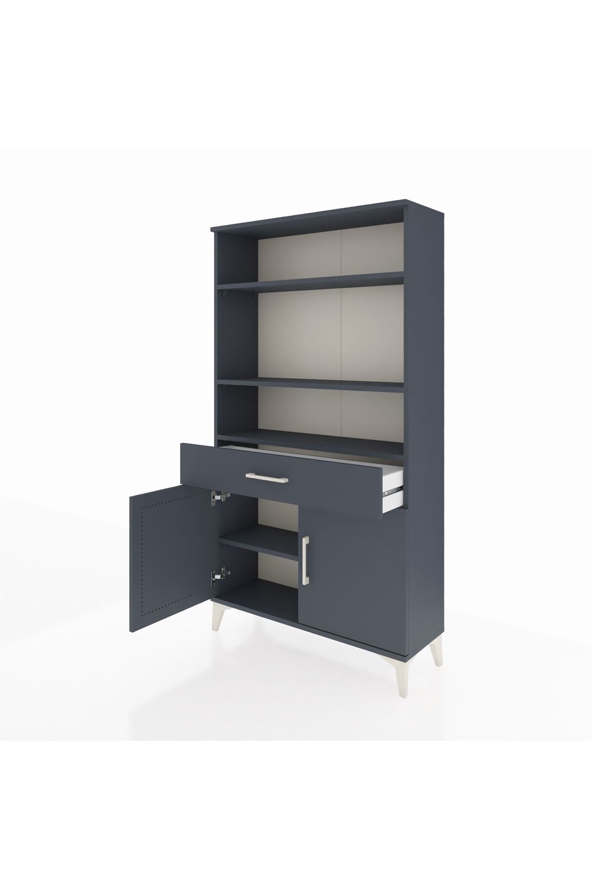 Arges Dolap 3 Raflı Tek Çekmeceli 2 Kapaklı 88x30x163 - S21M048V5A