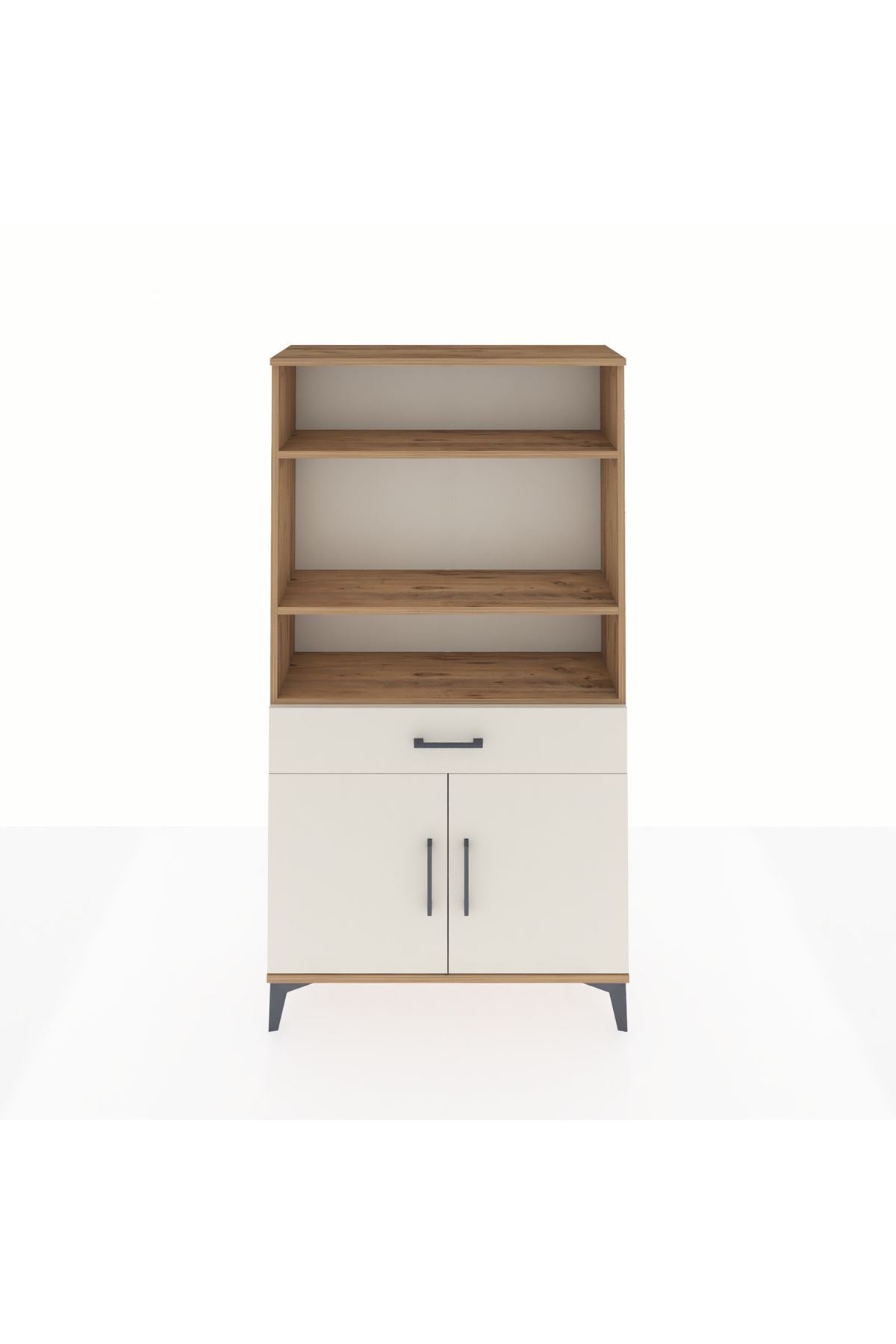 Arges Dolap 3 Raflı Tek Çekmeceli 2 Kapaklı 88x30x163 - S21M048V7A