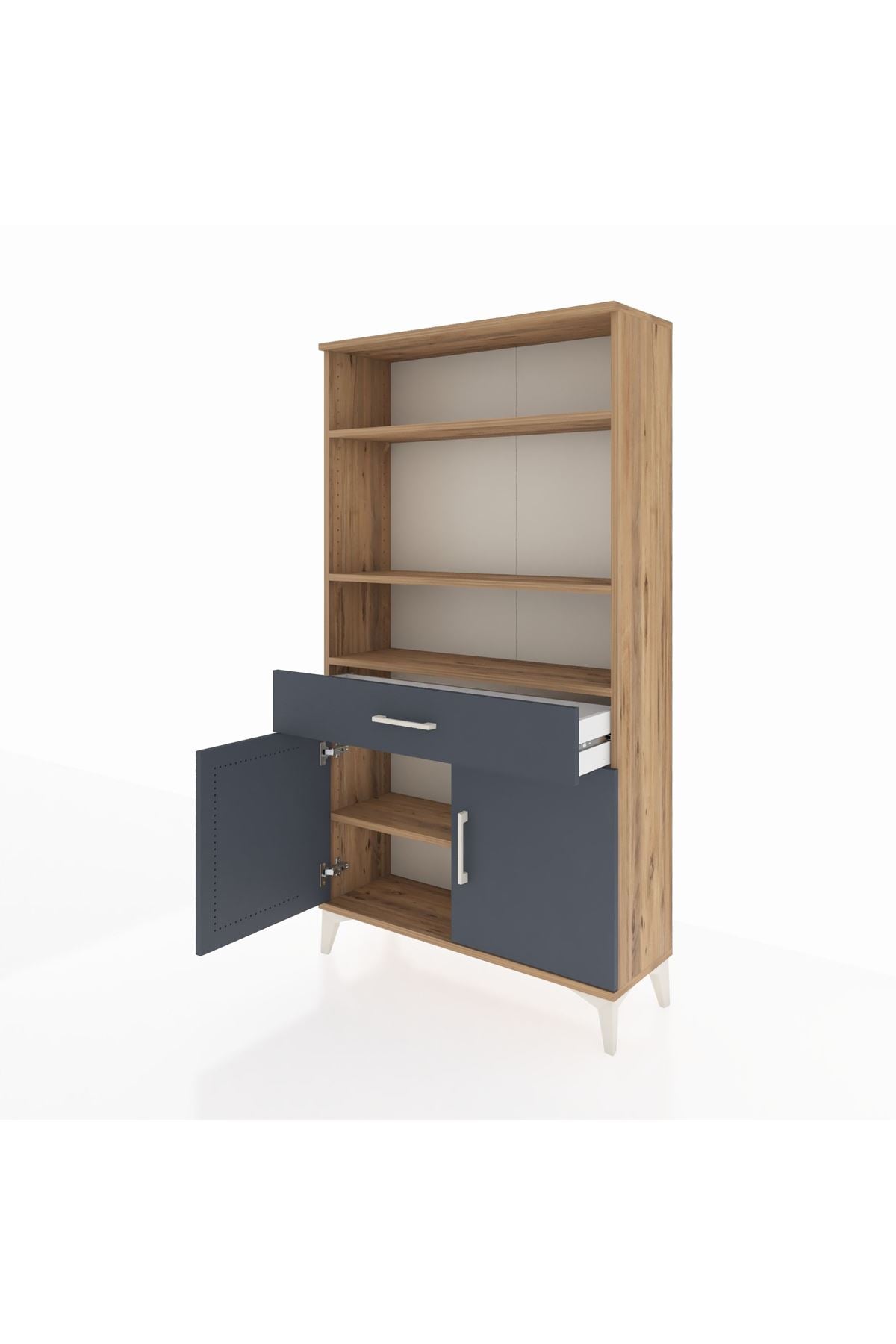 Arges Dolap 3 Raflı Tek Çekmeceli 2 Kapaklı 88x30x163 - S21M048V8A