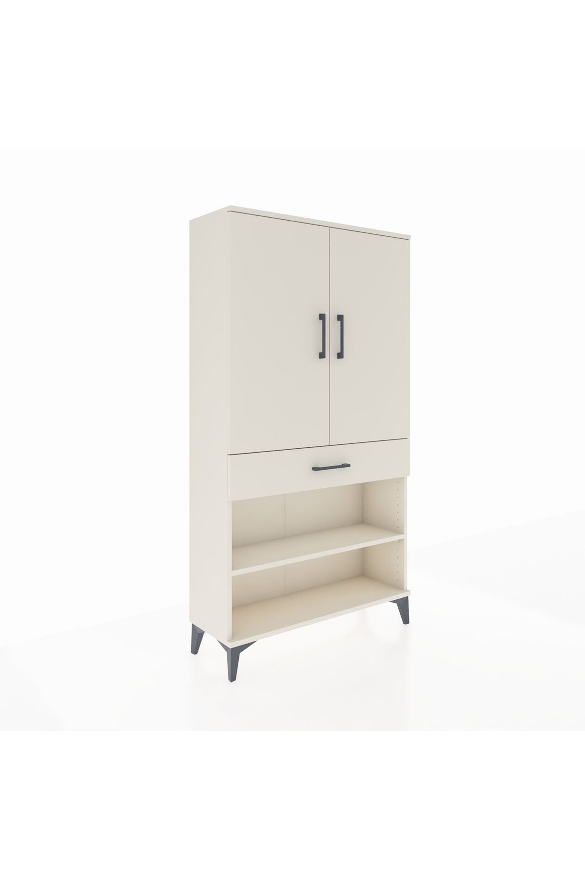 Arges Dolap 4 Raflı Tek Çekmeceli 2 Kapaklı 88x30x163 - S21M049V1A