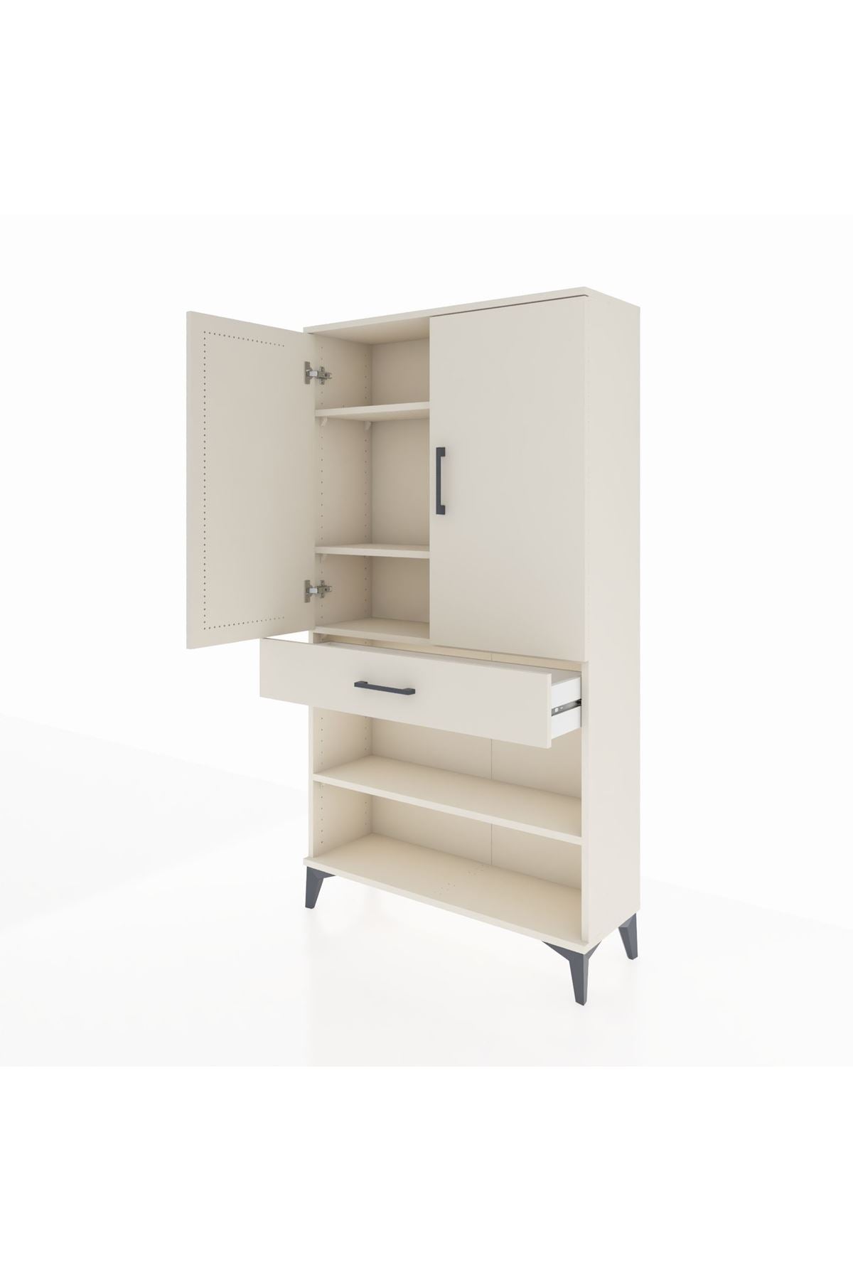 Arges Dolap 4 Raflı Tek Çekmeceli 2 Kapaklı 88x30x163 - S21M049V1A