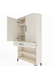 Arges Dolap 4 Raflı Tek Çekmeceli 2 Kapaklı 88x30x163 - S21M049V1A