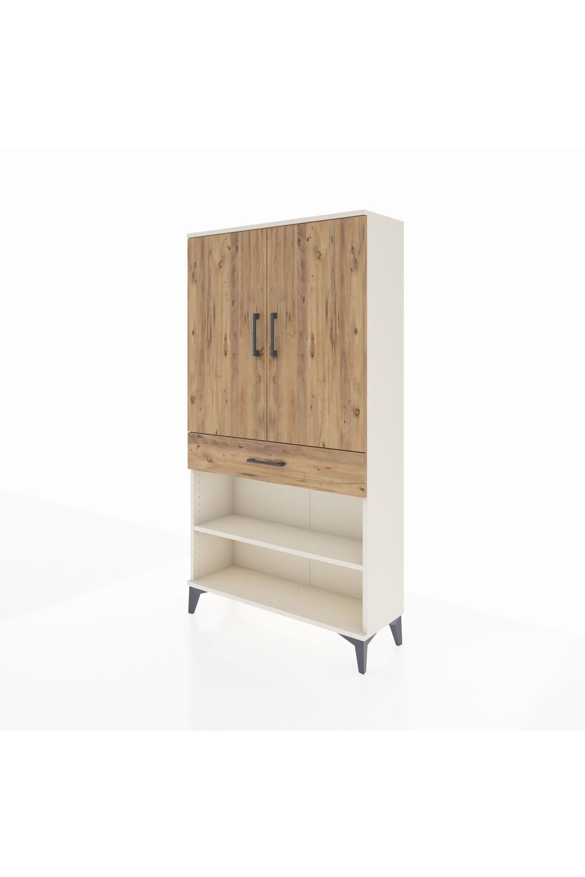 Arges Dolap 4 Raflı Tek Çekmeceli 2 Kapaklı 88x30x163 - S21M049V3A
