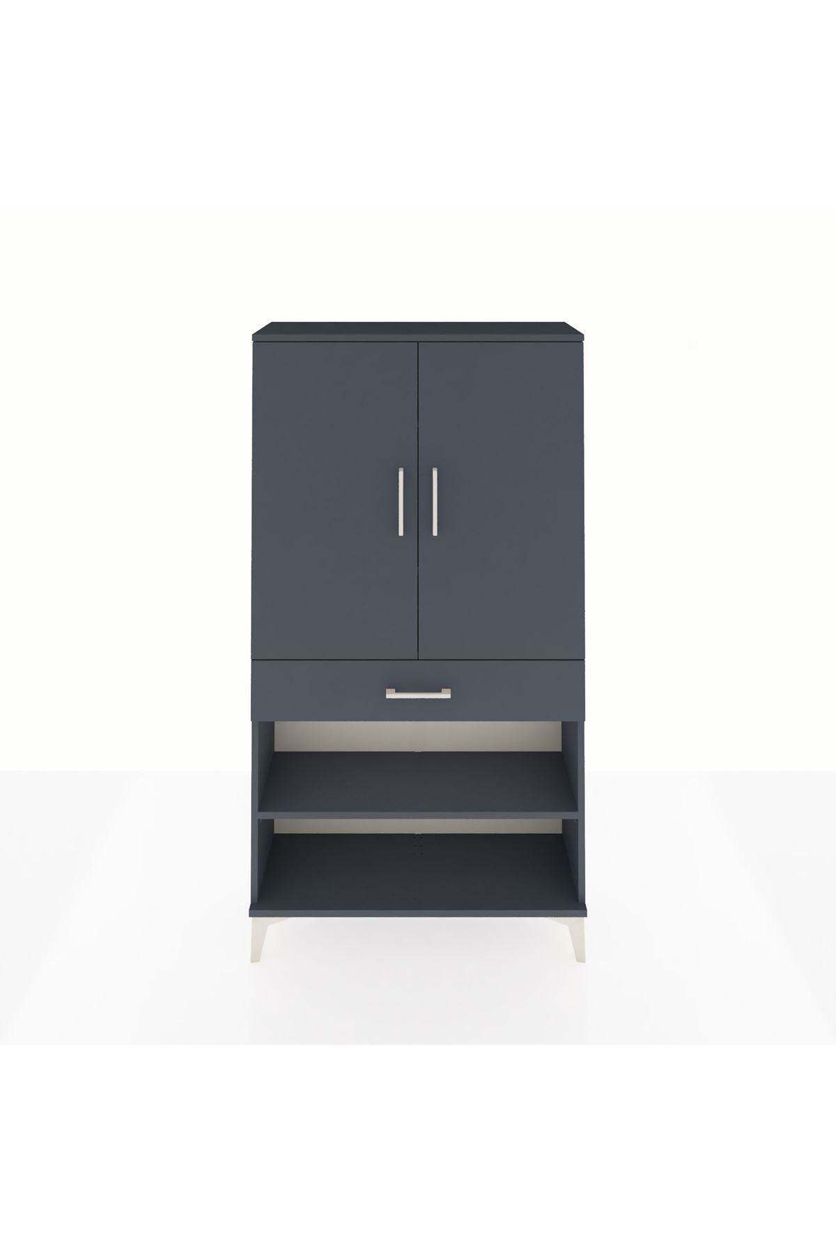 Arges Dolap 4 Raflı Tek Çekmeceli 2 Kapaklı 88x30x163 - S21M049V5A