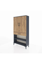 Arges Dolap 4 Raflı Tek Çekmeceli 2 Kapaklı 88x30x163 - S21M049V6A
