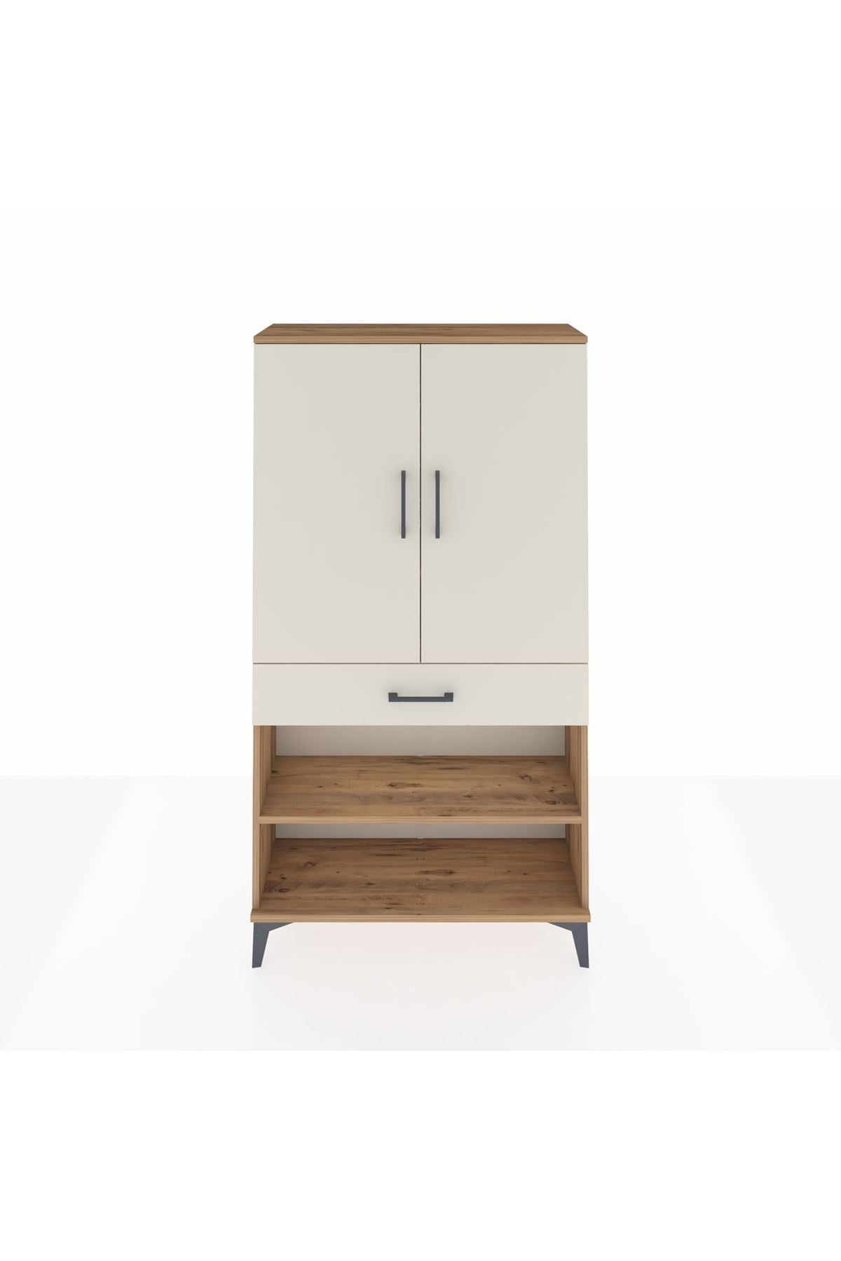 Arges Dolap 4 Raflı Tek Çekmeceli 2 Kapaklı 88x30x163 - S21M049V7A