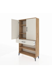 Arges Dolap 4 Raflı Tek Çekmeceli 2 Kapaklı 88x30x163 - S21M049V7A