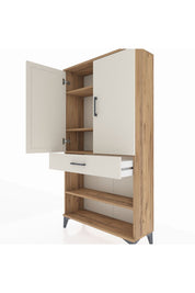 Arges Dolap 4 Raflı Tek Çekmeceli 2 Kapaklı 88x30x163 - S21M049V7A