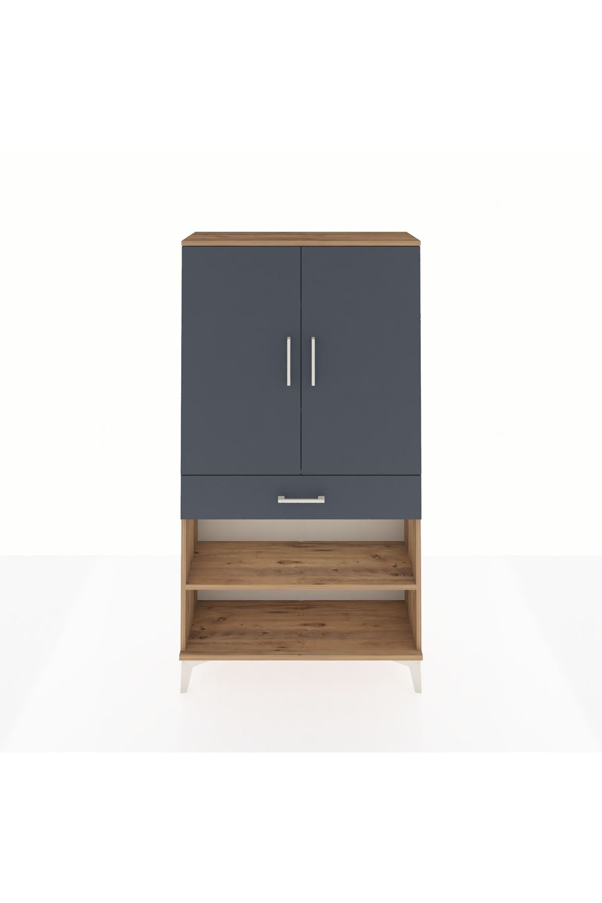 Arges Dolap 4 Raflı Tek Çekmeceli 2 Kapaklı 88x30x163 - S21M049V8A