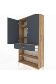 Arges Dolap 4 Raflı Tek Çekmeceli 2 Kapaklı 88x30x163 - S21M049V8A