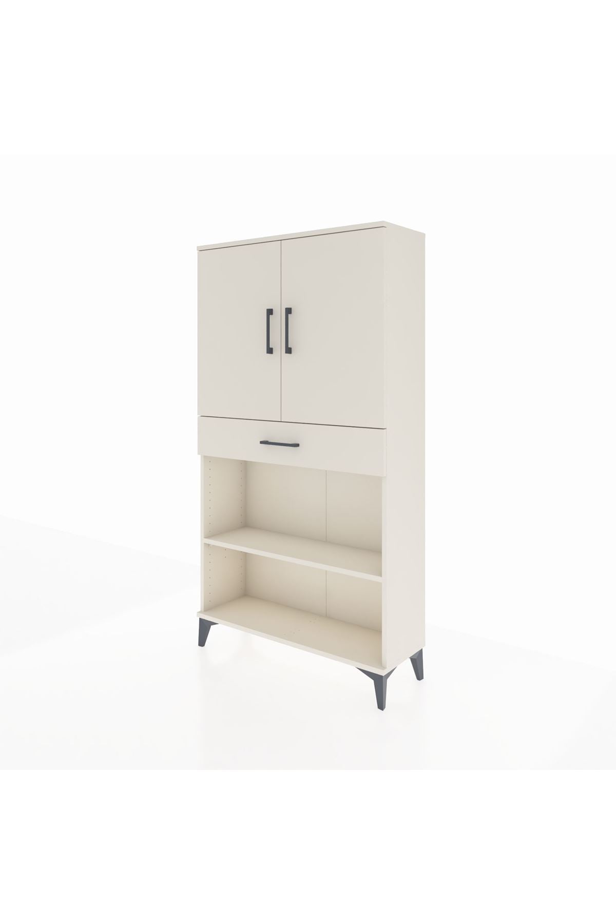 Arges Dolap 3 Raflı Tek Çekmeceli 2 Kapaklı 88x30x163 - S21M053V1A