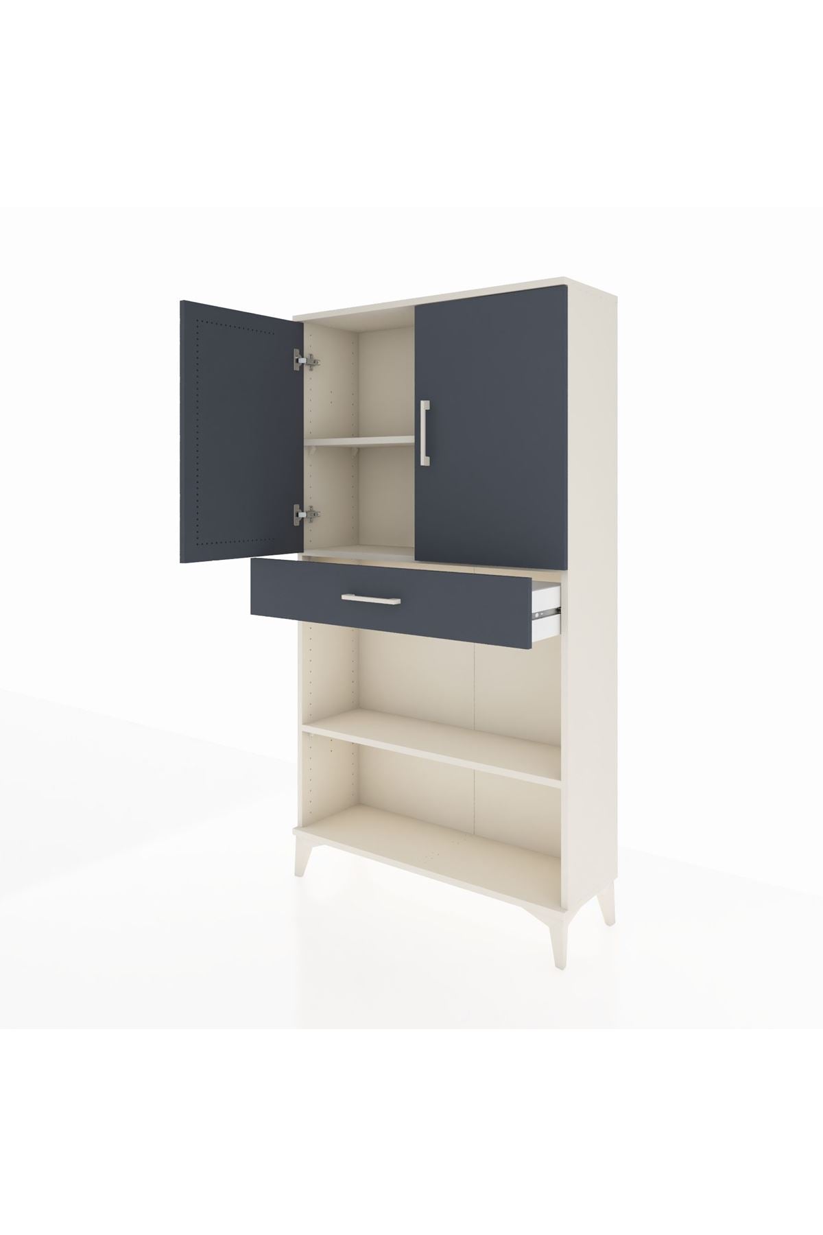 Arges Dolap 3 Raflı Tek Çekmeceli 2 Kapaklı 88x30x163 - S21M053V2A