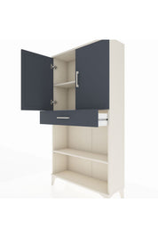 Arges Dolap 3 Raflı Tek Çekmeceli 2 Kapaklı 88x30x163 - S21M053V2A