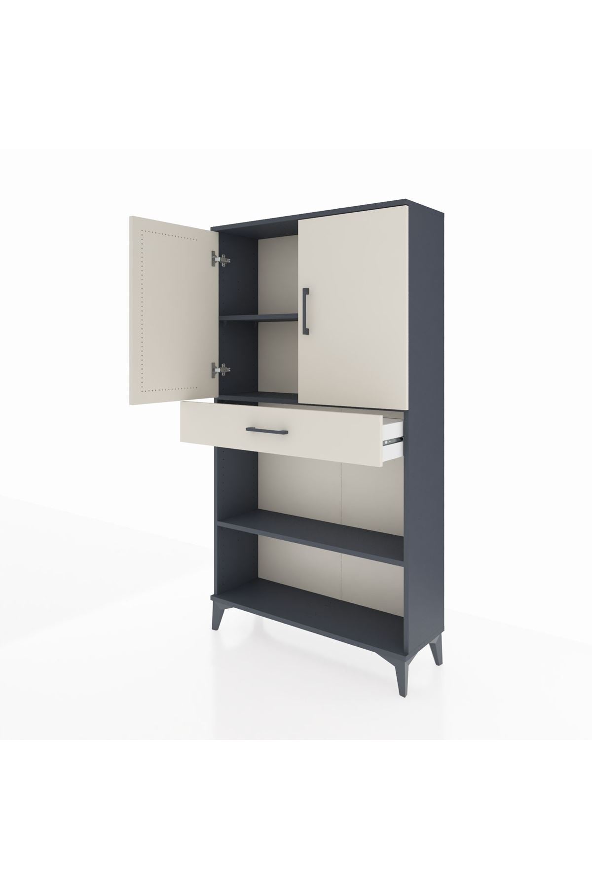 Arges Dolap 3 Raflı Tek Çekmeceli 2 Kapaklı 88x30x163 - S21M053V4A
