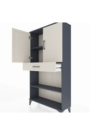 Arges Dolap 3 Raflı Tek Çekmeceli 2 Kapaklı 88x30x163 - S21M053V4A