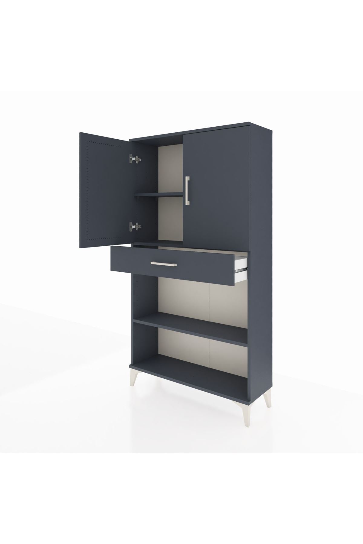 Arges Dolap 3 Raflı Tek Çekmeceli 2 Kapaklı 88x30x163 - S21M053V5A