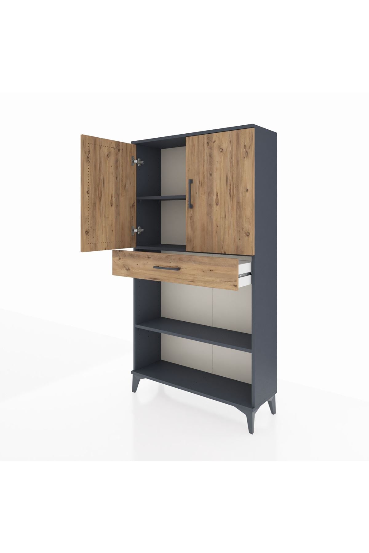 Arges Dolap 3 Raflı Tek Çekmeceli 2 Kapaklı 88x30x163 - S21M053V6A