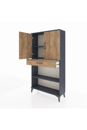 Arges Dolap 3 Raflı Tek Çekmeceli 2 Kapaklı 88x30x163 - S21M053V6A
