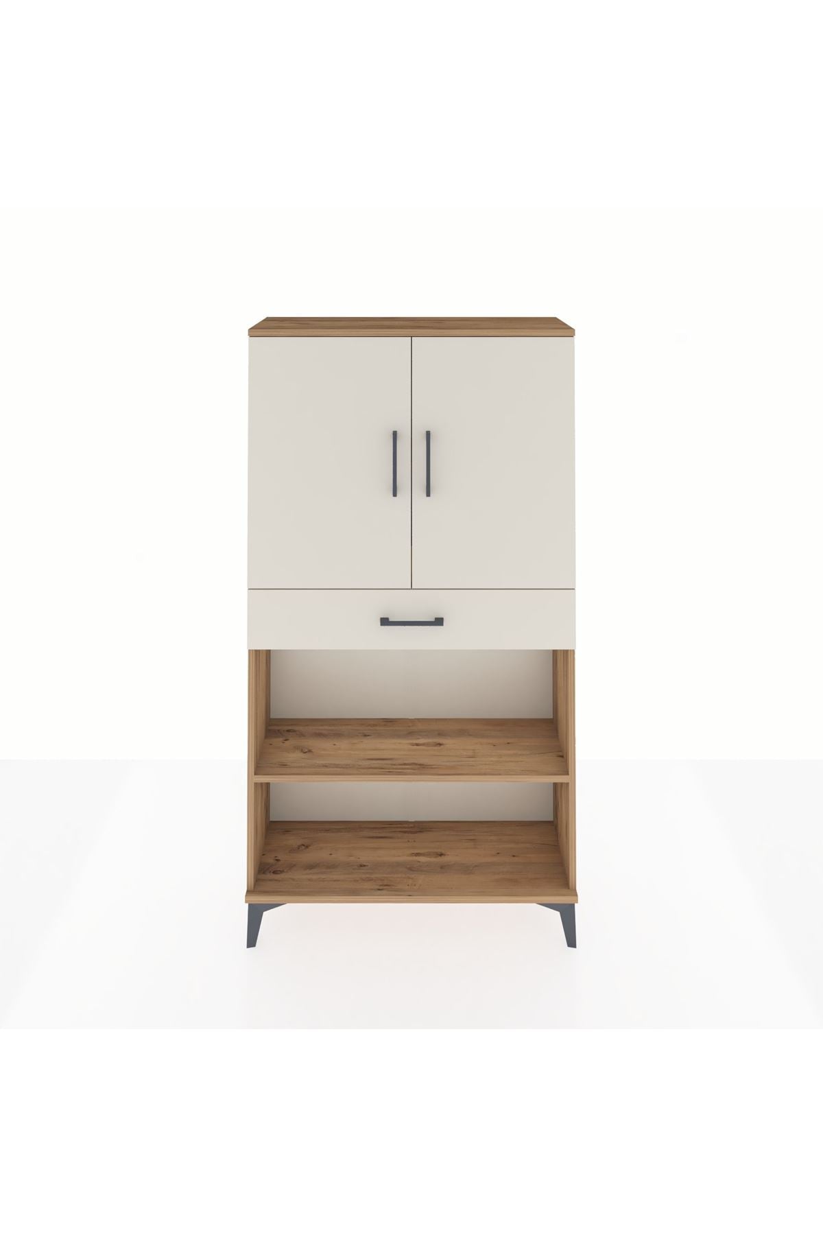 Arges Dolap 3 Raflı Tek Çekmeceli 2 Kapaklı 88x30x163 - S21M053V7A