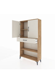 Arges Dolap 3 Raflı Tek Çekmeceli 2 Kapaklı 88x30x163 - S21M053V7A