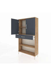 Arges Dolap 3 Raflı Tek Çekmeceli 2 Kapaklı 88x30x163 - S21M053V8A
